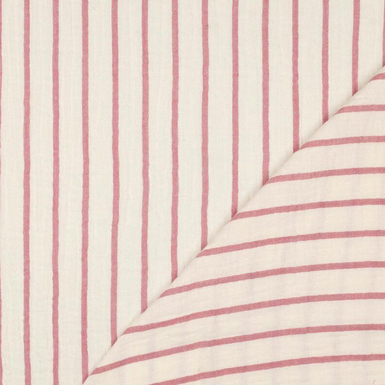 Muslin/Dubbel-krinkelväv Ränder i färgat garn  | Poppy Fabrics – pastellviolett/yllevit,  image number 4