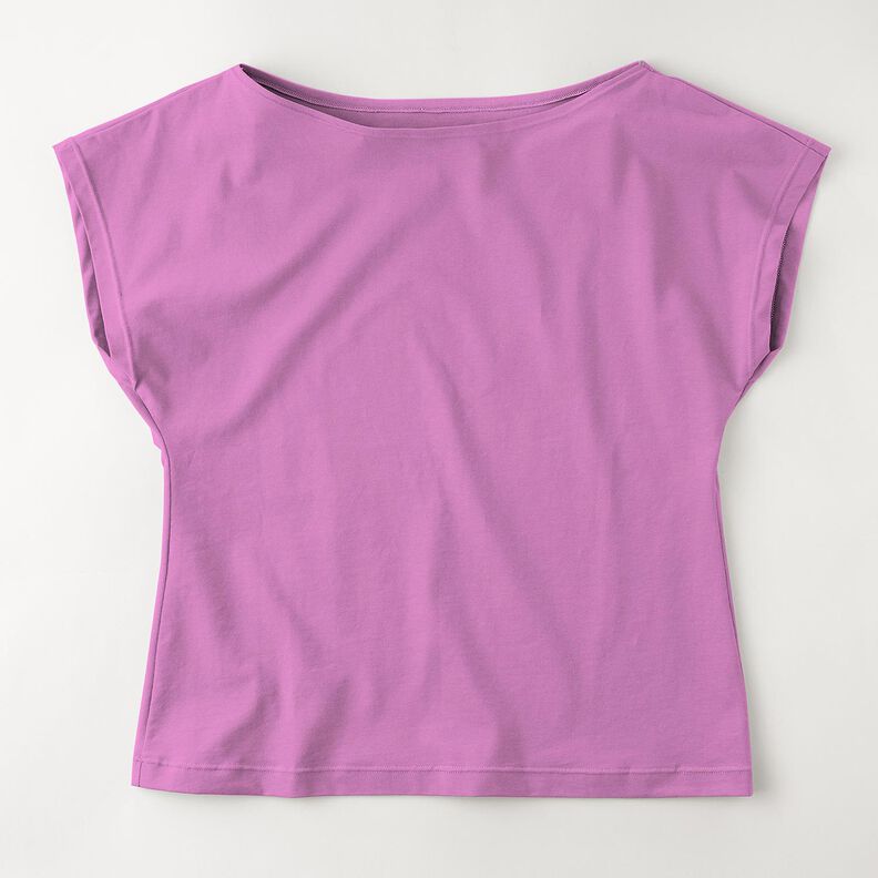 Bomullsjersey medium enfärgad – rödlila, image number 12