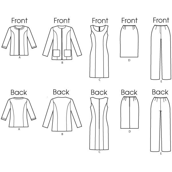 Jacka|Klänning|Kjol|Byxor, Butterick 5719|44 - 50, image number 10