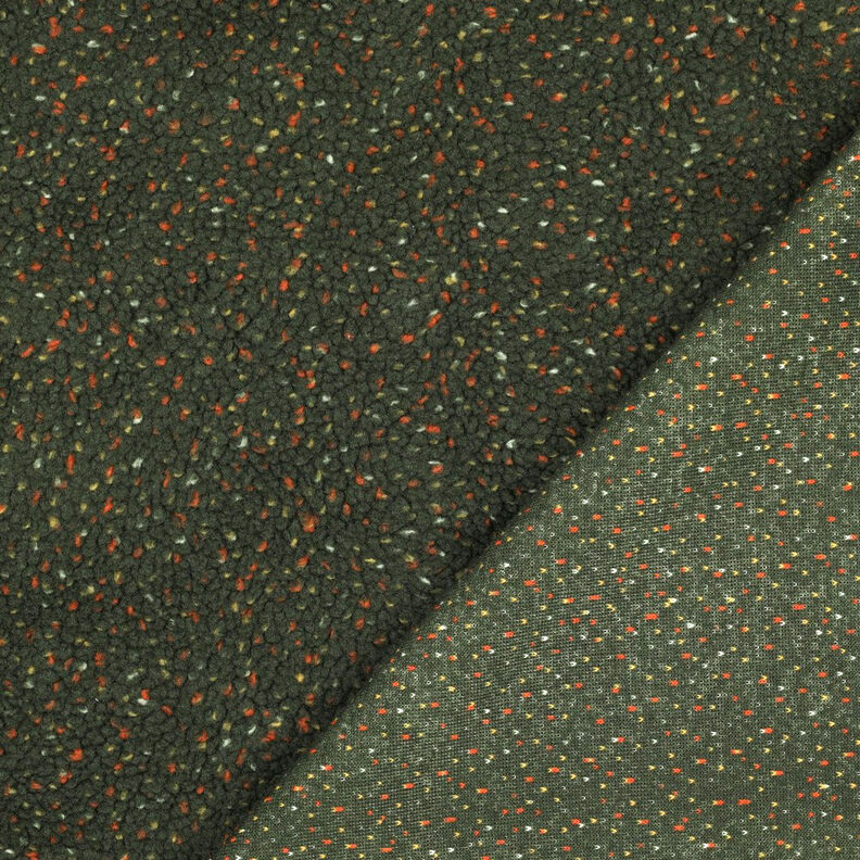 Teddyplysch Tweed Melange | Poppy Fabrics – mörkgrön,  image number 4