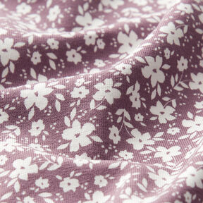 Bomullsjersey blommor tvåfärgade – mörk gammelrosa, 