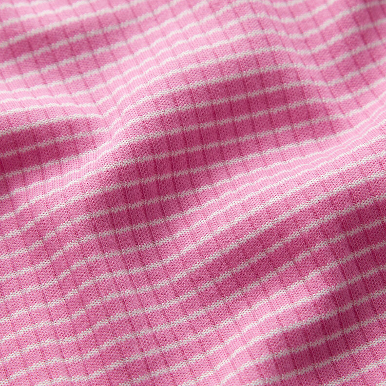 Ribbad jersey miniränder – rosa/vit,  image number 2