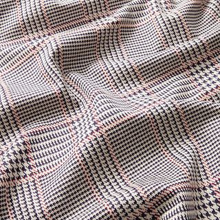 Stickad jacquard Glencheck-rutig – rött/marinblått, 