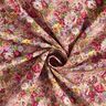 Bomullspoplin romantisk blombukett – ljus gammelrosa/kaminrött,  thumbnail number 3