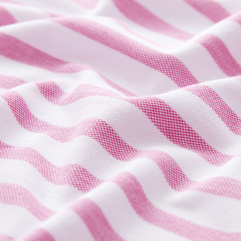 Pikéjersey Ränder – vit/pink,  image number 2