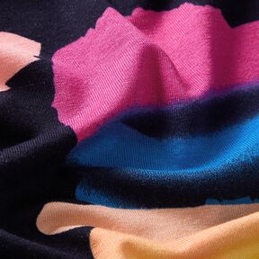 Viskosjersey med norrsken – nattblå, 