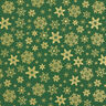 Bomullstyg Poplin snökristaller – grön/guld,  thumbnail number 1