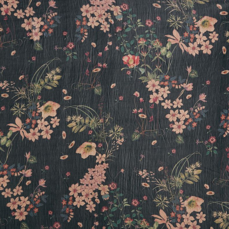 Chiffong blomsteräng – svart,  image number 1