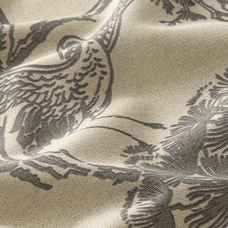 Dekorationstyg Canvas kinesisk trana – sand/grått,  image number 2