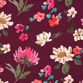 French Terry Colette Digitaltryck | Nerida Hansen – bordeauxrött/intensiv rosa, 
