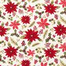 Dekorationstyg Canvas julstjärna blommor – yllevit/kaminrött,  thumbnail number 1