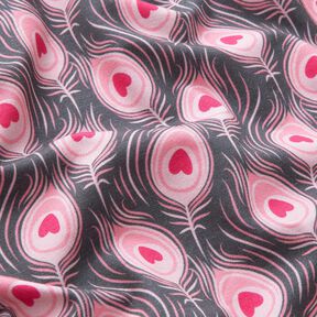 Bomullsjersey Pavo | Stoff&Liebe – skiffergrått/intensiv rosa, 