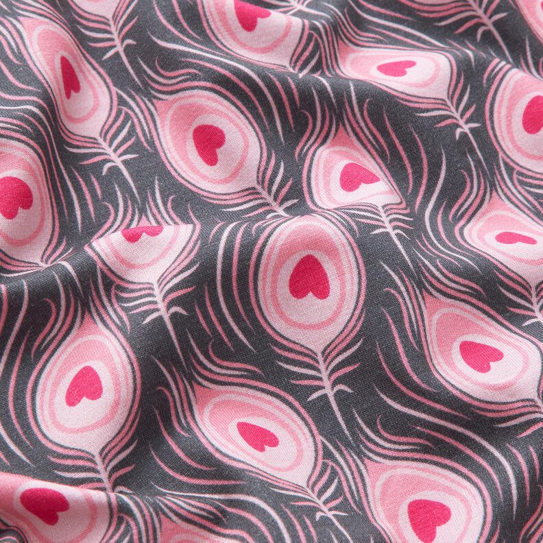Bomullsjersey Pavo | Stoff&Liebe – skiffergrått/intensiv rosa,  image number 2