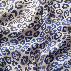 GOTS Bomullspoplin Leopardmönster | TCC x LOOKS by Wolfgang Joop – indigo/ljus gråbrun, 