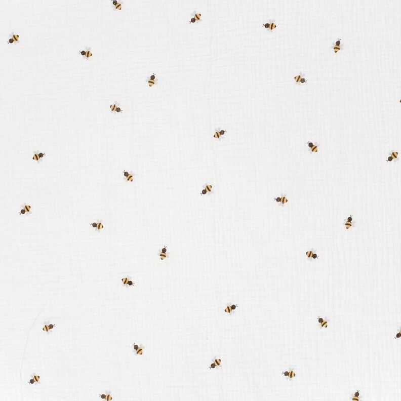 Muslin/Dubbel-krinkelväv Små bin – yllevit/guld,  image number 1