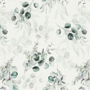 Ribbad jersey Eukalyptus Digitaltryck – yllevit, 
