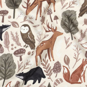 Sweatshirt Ruggad djur i skogen Digitaltryck | Poppy Fabrics – yllevit, 