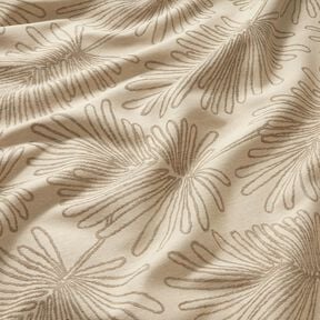 Dekorationstyg Jacquard bladkonturer – natur, 