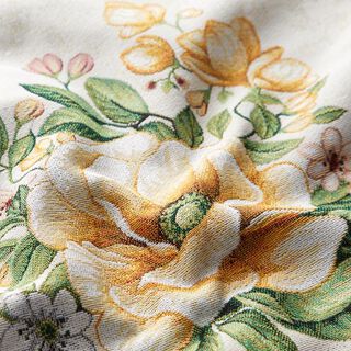 dekorationspanel gobeläng stora blommor – beige/gul, 