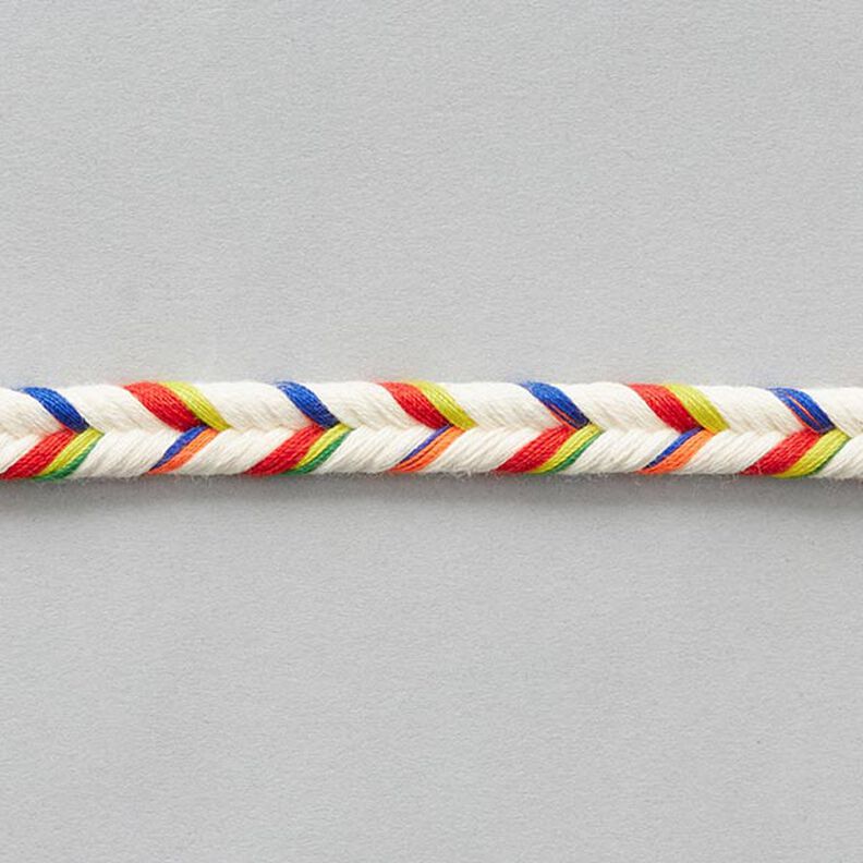 Dubbelflätad snodd [ 10 mm ] – yllevit/marinblått,  image number 2