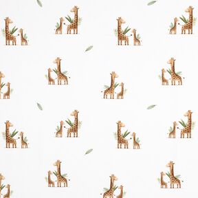 GOTS Bomullsjersey giraff-familj Digitaltryck | Poppy Fabrics – vit/ljusbrun,  GOTS Bomullsjersey giraff-familj Digitaltryck | Poppy Fabrics – vit/ljusbrun,