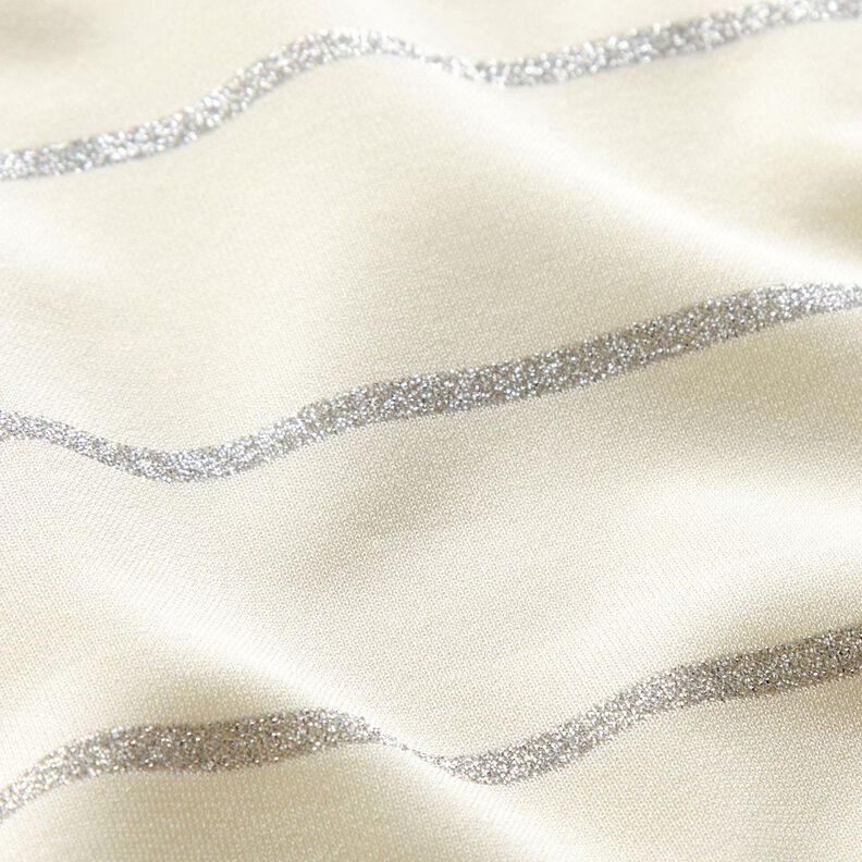 Jersey breda glitterränder – vit/silvermetallic, image number 3
