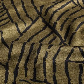 Romanitjersey abstrakta blad – mörk-oliv/svart, 
