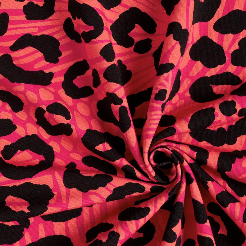 French Terry Sommarsweat lejon och blommor – pink/brandgul, image number 3