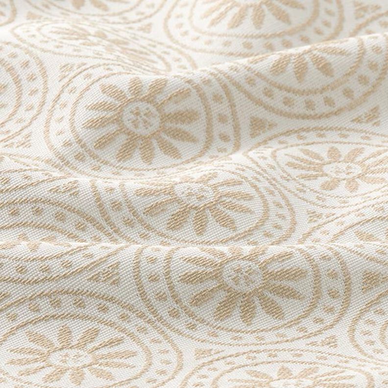 Outdoortyg jacquard Cirkel-ornament – beige/yllevit, image number 2