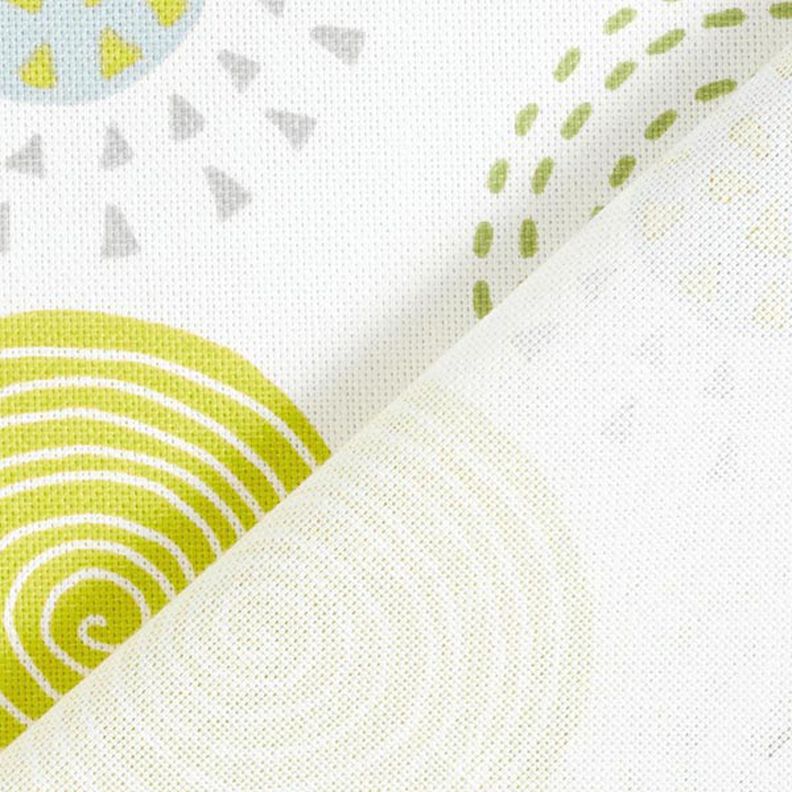 Dekorationstyg Halvpanama målade cirklar – äppelgrönt/vit,  image number 4