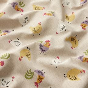 Dekorationstyg Halvpanama Små kycklingar – natur/vit, 