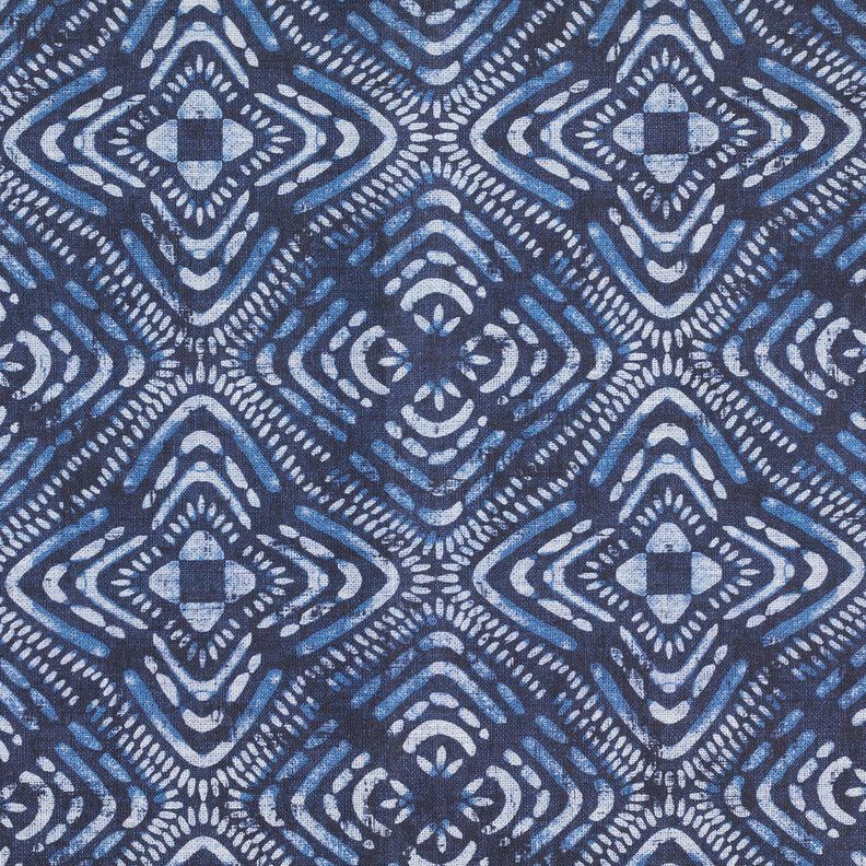 Dekorationstyg Canvas batikplattor – indigo/vit, image number 5