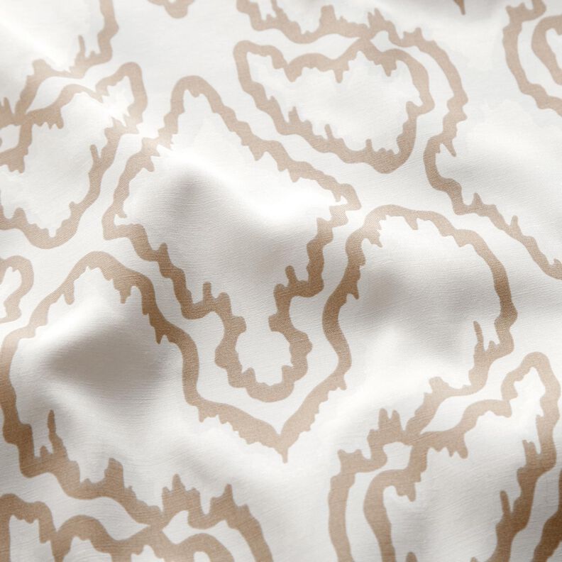 Bomullstyg serpentinlinjer – beige/mörkbeige, image number 2