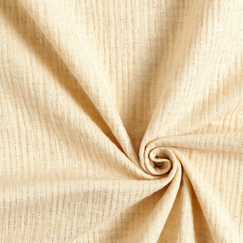 Muslin/Dubbel-krinkelv&auml;v Linne-mix Glitterprickar &ndash; kr&auml;m,  image number 3