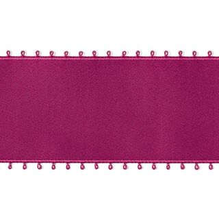 Satinband Picotkant - vinröd, 