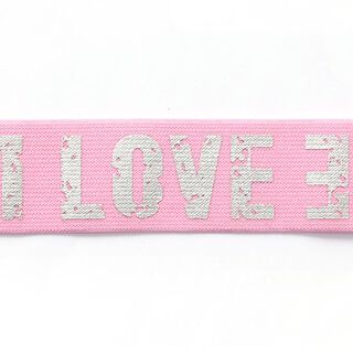 Gummiband Love [ 4,7 cm ] – rosa/silver, 
