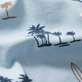 Bomullsjersey Hawaii-känsla – silverblå, 