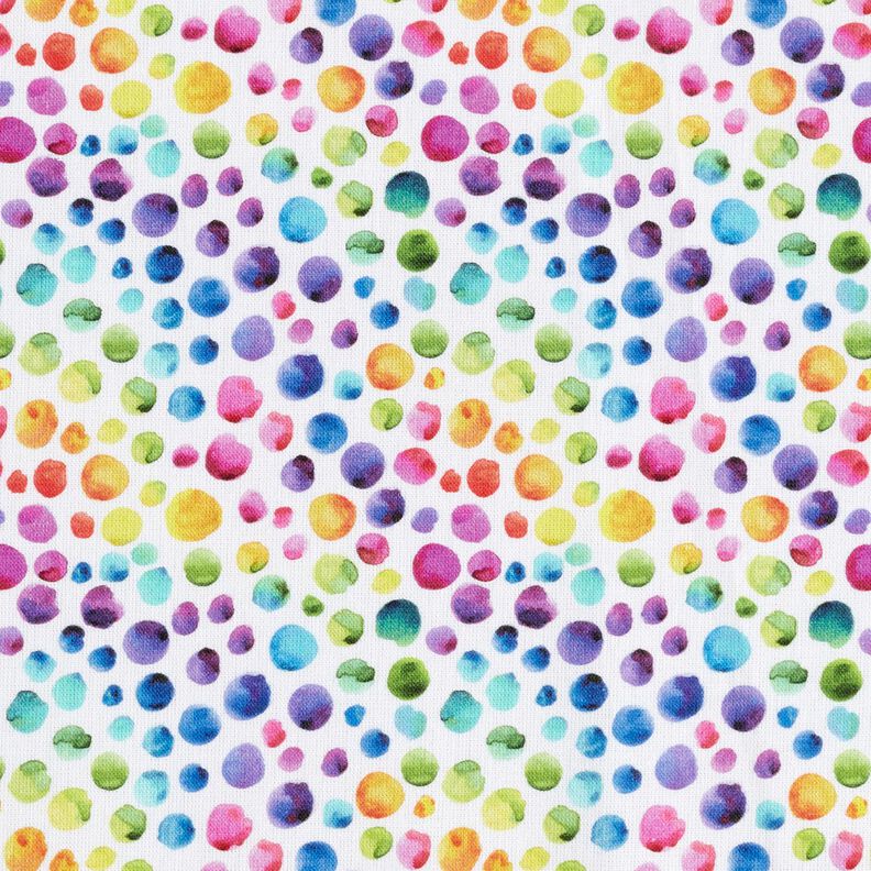 Bomullspoplin regnbågsprickar Digitaltryck – vit/färgmix,  image number 1