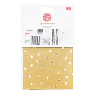 Paper Patch Set Stjärnor | Rico Design – senap/guld, 