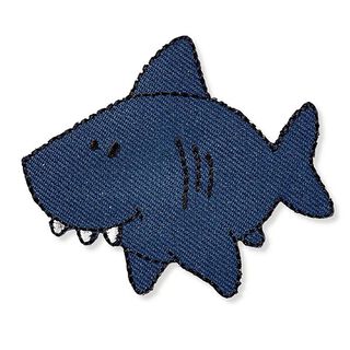 tygmärke haj [ 5 x 5,8 cm ] | Prym – marinblått, 