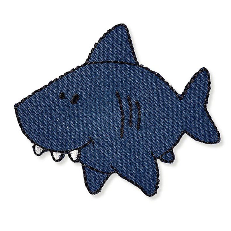 tygmärke haj [ 5 x 5,8 cm ] | Prym – marinblått,  image number 1