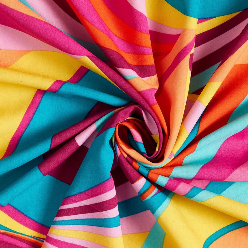 Viskos-bomull voile abstrakta öglor – pastellviolett/aquablått,  image number 3