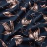 Bomullsjersey Gnistrande löv | Glitzerpüppi – nattblå/mörk gammelrosa,  thumbnail number 2