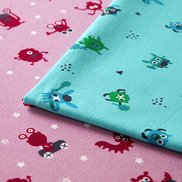 Bomullsjersey Babymonster | PETIT CITRON – ljus turkos, image number 5