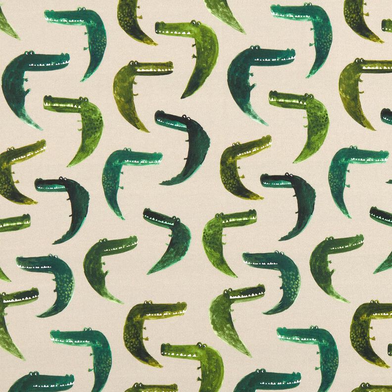 French Terry Sommarsweat fräck krokodil Digitaltryck – anemon,  image number 1