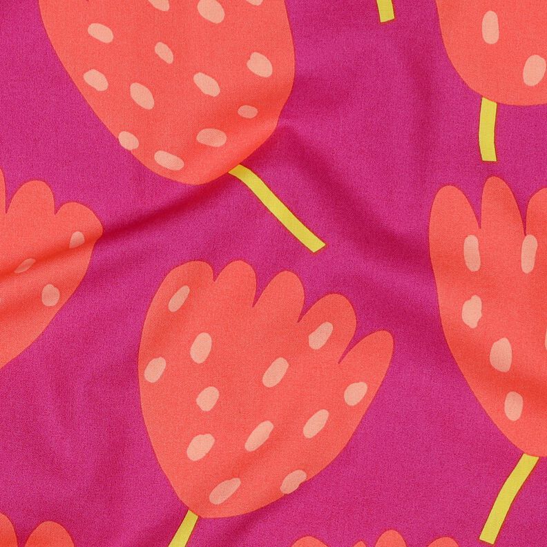 Bomullspoplin Tulips | Nerida Hansen – purpur/korall,  image number 2
