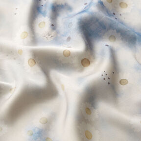 stretchsatin tusenskönor batik – natur/ljusblått, 