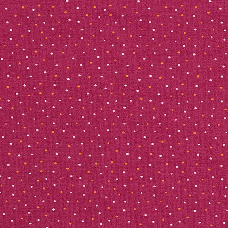 Bomullsjersey färgglada små prickar – bordeauxrött,  image number 1