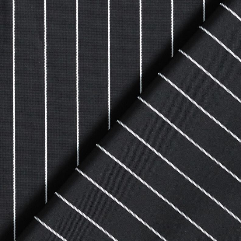 stretchigt byxtyg med kritstrecksränder – svart/vit,  image number 4