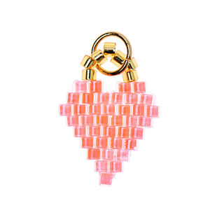 Hängsmycke Brick Stitch Heart [11 mm  x 16 mm] | Rico Design – brandgul, 